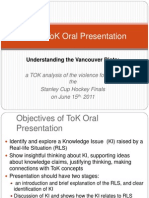 TOK Sample Oral Presentation Planning 2011