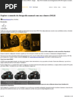 Fotografia Manual Com Sua DSLR - Techtudo