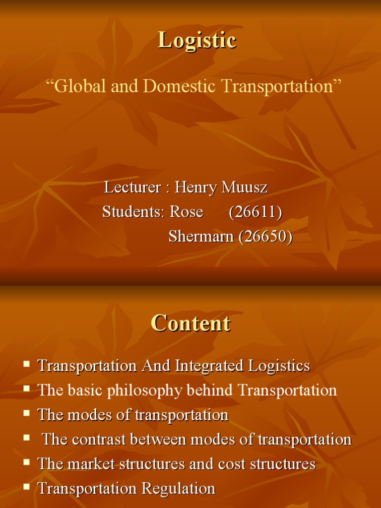 Global Transportation and Logistics Overview | PDF | Monopoly | Transport