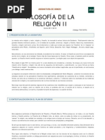 Filosofía de La Religión II