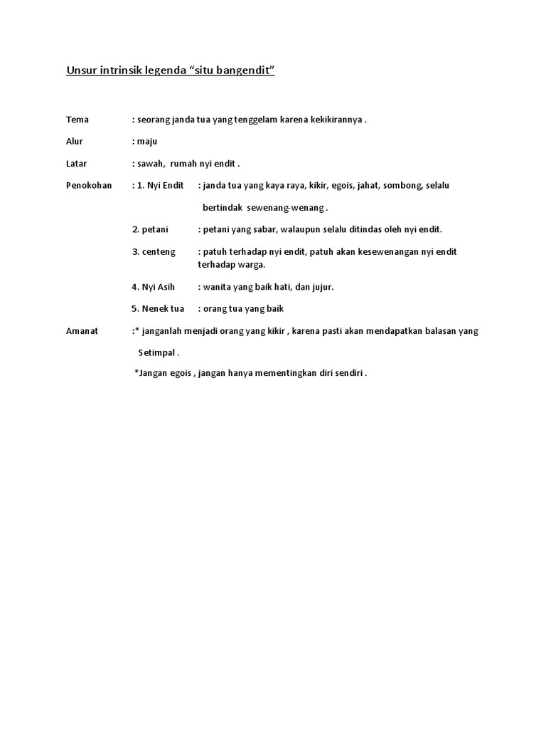 Unsur Intrinsik Legenda