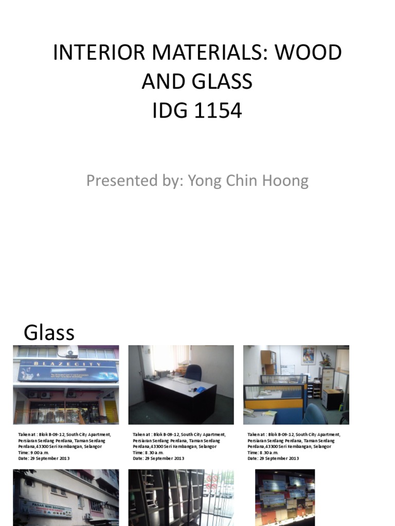 Wood and Glass Interior Materials Guide | PDF