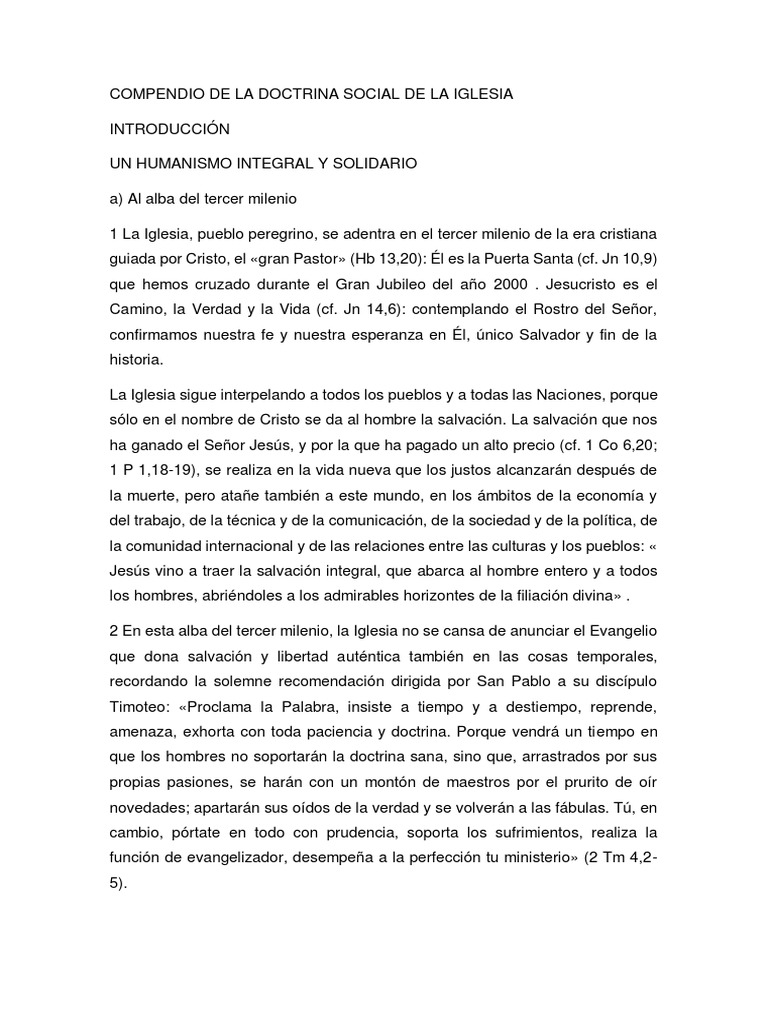 Compendio de La Doctrina Social de La Iglesia | PDF | Iglesia Católica ...