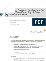 Carbon Finance - Implications For Long-Term Financing of Clean Energy Solutions
