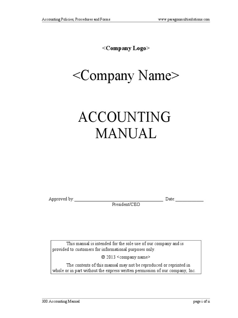 300 Accounting Manual | Accounting | Audit