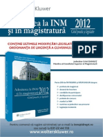 Admiterea la INM și în magistratură 2012