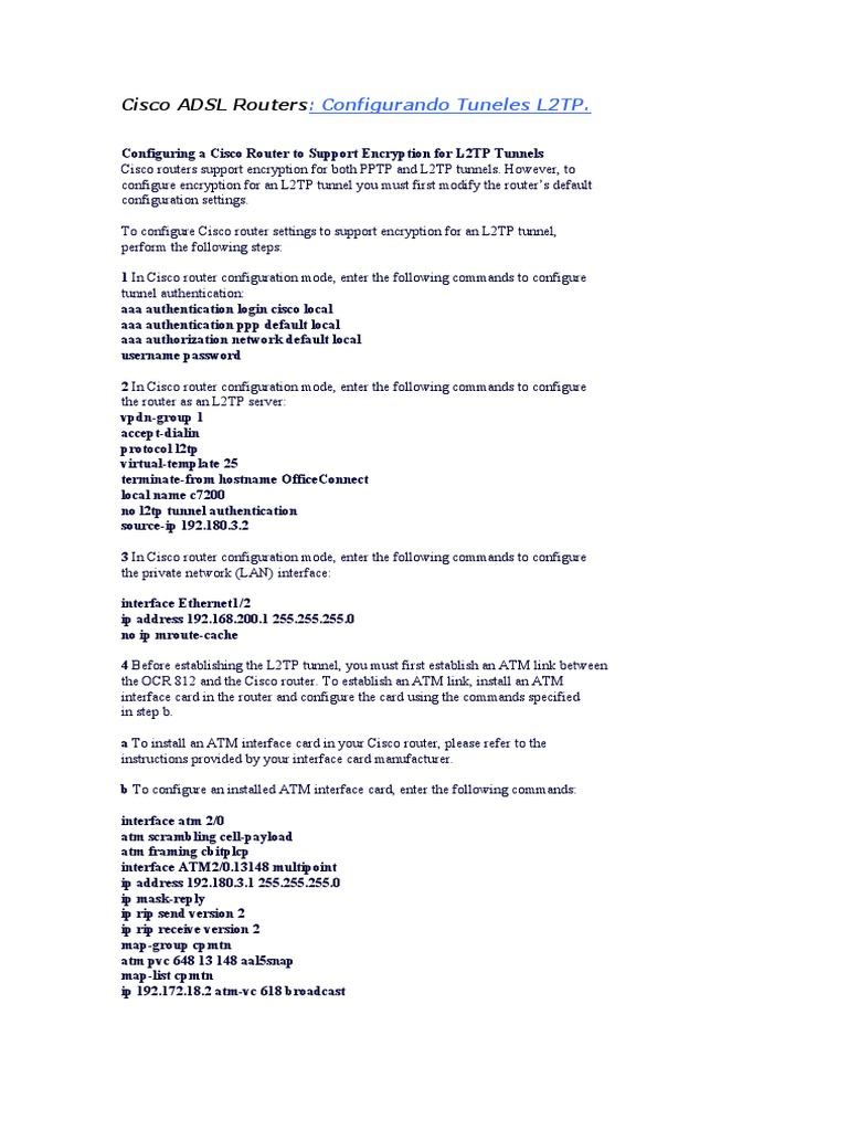 Image showcasing Configuring L2TP on Cisco Routers | PDF | Ip Address | Router (Computing)