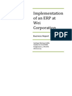 Implementation of An ERP at Wei Corporation