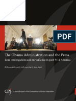 The Obama Administration and the Press. Leak investigations and surveillance in post-9/11 America