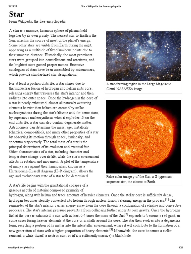 Star Wikipedia The Free Encyclopedia Stars Apparent