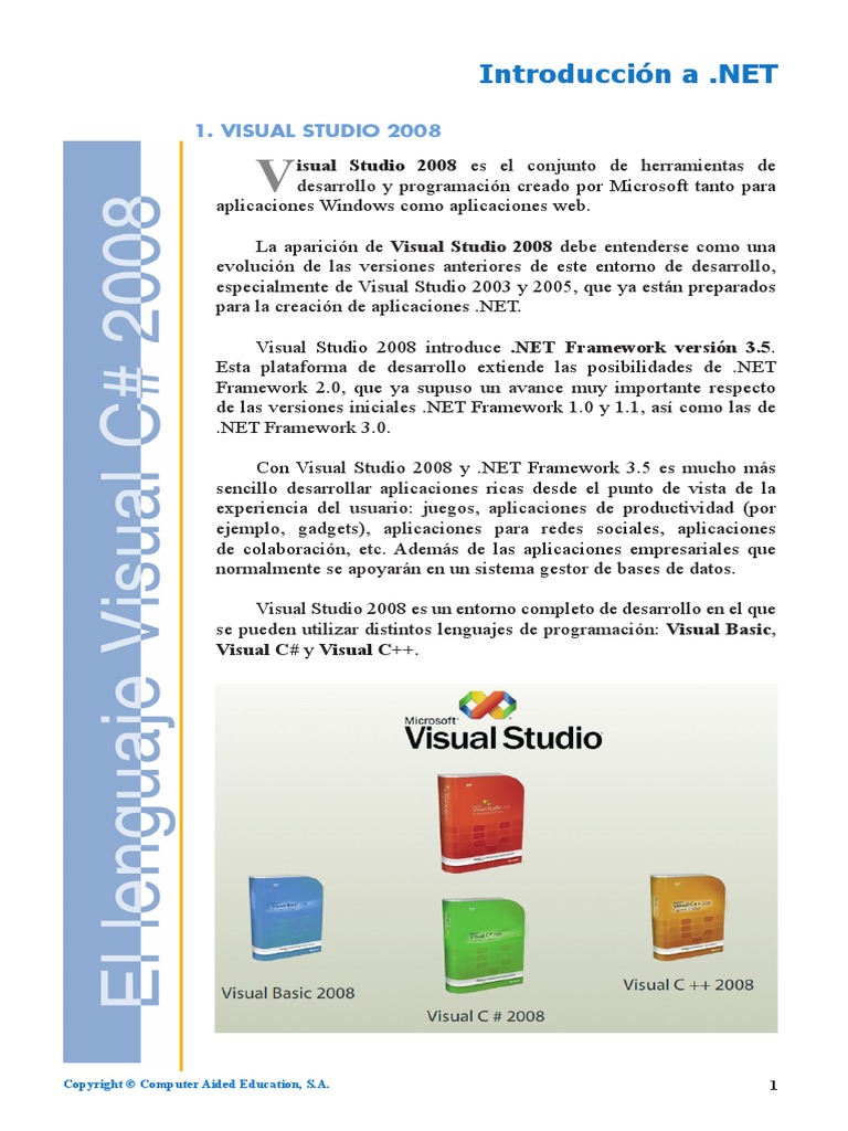 Manual VC2008 Lec01 | PDF | .NET Framework | Microsoft Visual Studio
