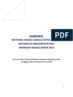 Guidelines National Wages Consultative Council Method of Implementation Minimum Wages Order 2012