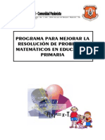 PROGRAMA PARA MEJORAR LA RESOLUCION DE PROBLEMAS MATEMÁTICOS EN EDUCACION PRIMARIA