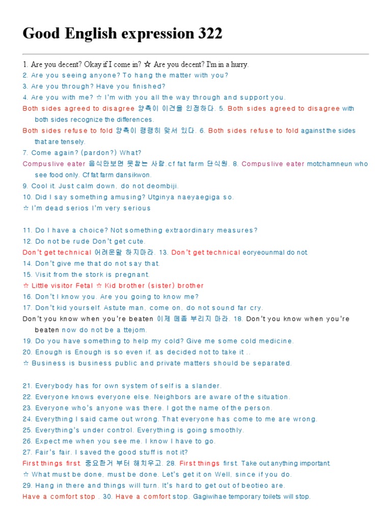 Good English Expression 322 | PDF