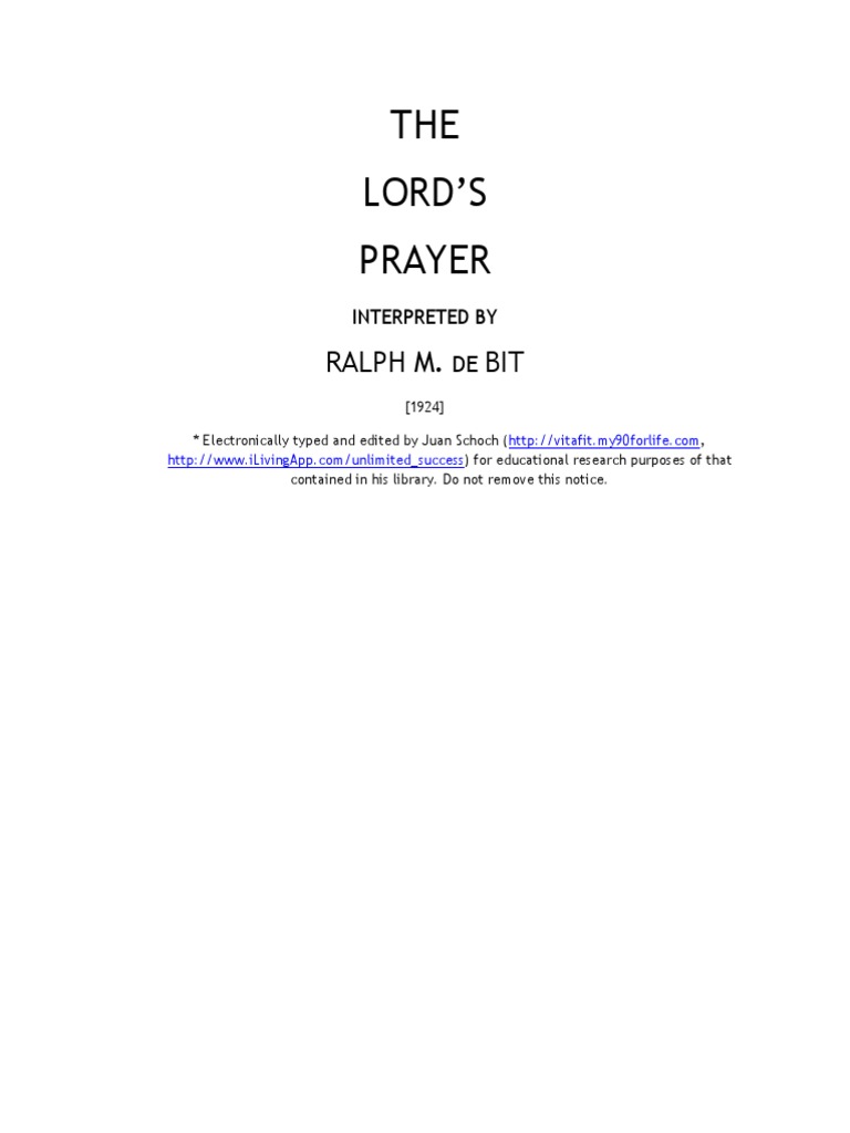 An Interpretation of the Hidden Spiritual Meaning Within the Lord's