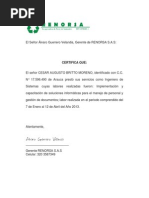 Certificado Laboral - SERDAN