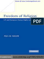 Eedom of Religion Un and European Human Rights Law and Practice Jan 2006