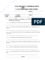 EVALUACIÓN UNIDAD 4. LA LITERATURA COMO ESPEJO