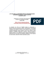 Ley Que Crea Al Organismo Público Descentralizado Denominado Parques Y Vida Silvestre de Nuevo León