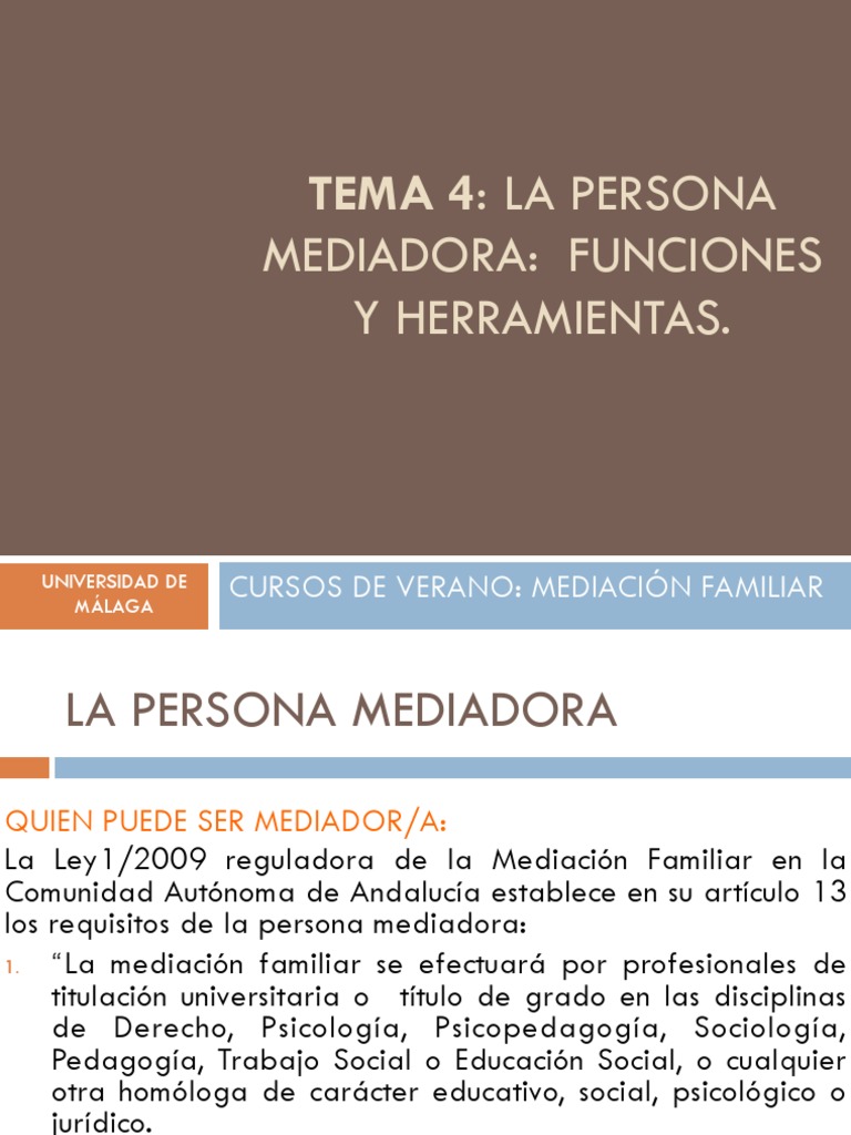 VE13056 - VE13056 - Tema 4 - La Persona Mediadora - Funciones y ...