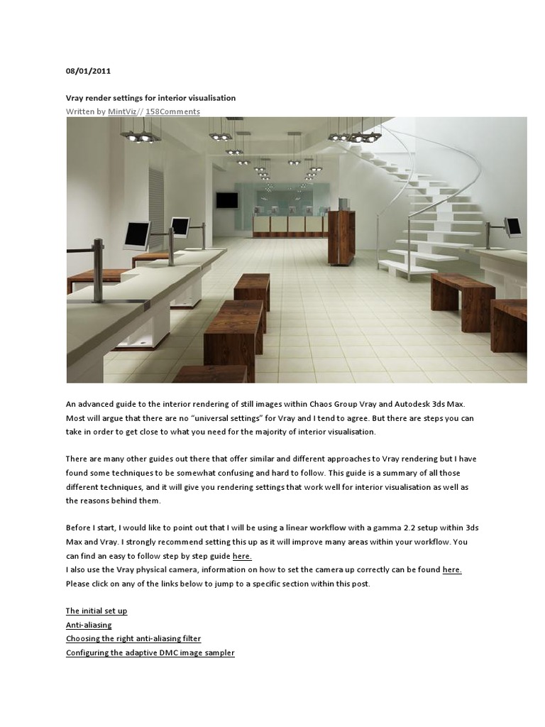 Vray Interior Render Settings Guide | PDF | Rendering (Computer ...
