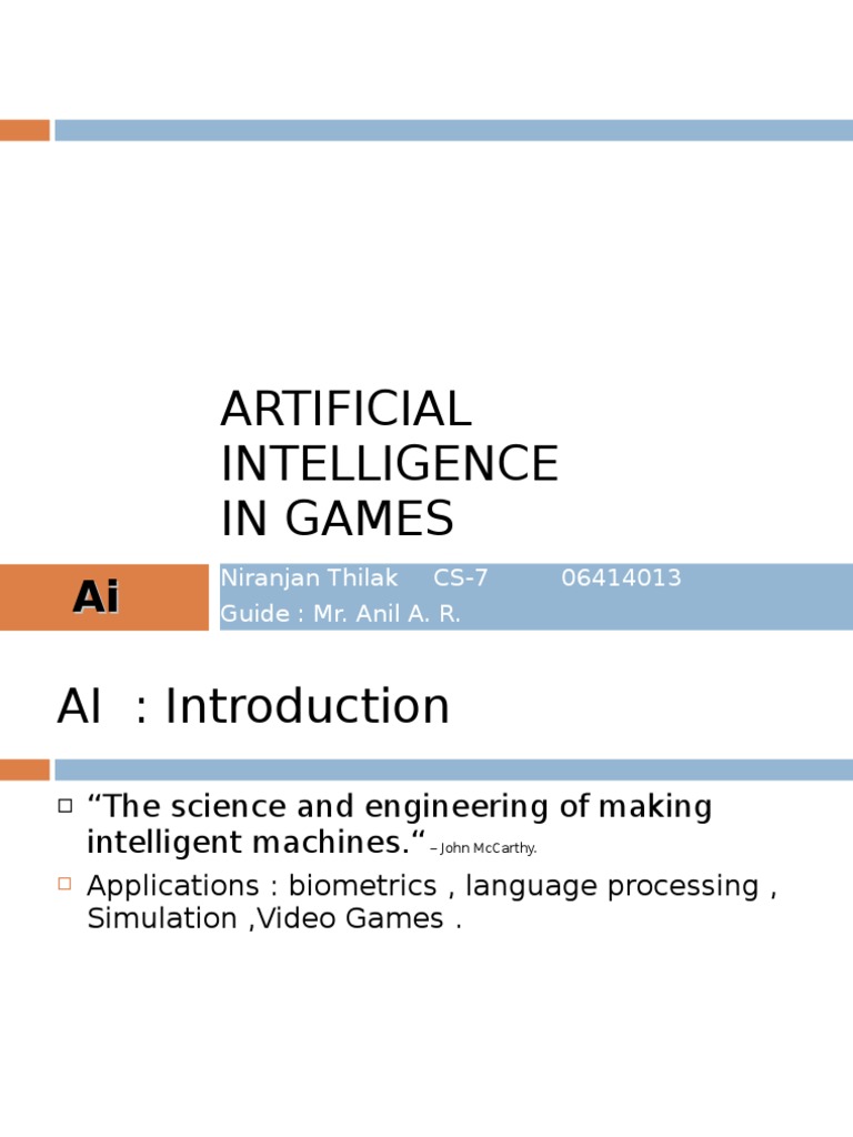 Game AI: Techniques and Applications | PDF | Artificial Intelligence ...