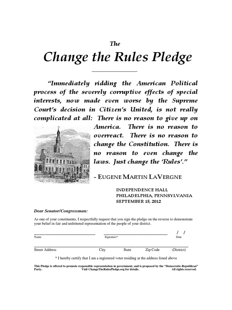 End Special Interests: Sign the Pledge | PDF