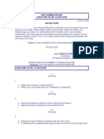 Bar Examination 2007 Labor and Social Legislation Instructions