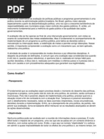 Como Avaliar Politicas Públicas e Programas Governamentais