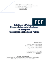 Establecer El Triangulo Estado-Universidad-Sociedad en El Aspecto Tecnologico en El Espacio Publico