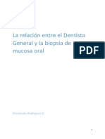 La relación entre el Dentista General y la biopsia de mucosa oral