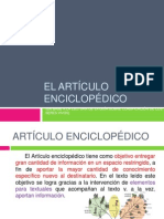 El Artículo Enciclopédico, El Vocabulario Técnico y La Oración Pasiva 7 Básico 10 de Octubre 2013