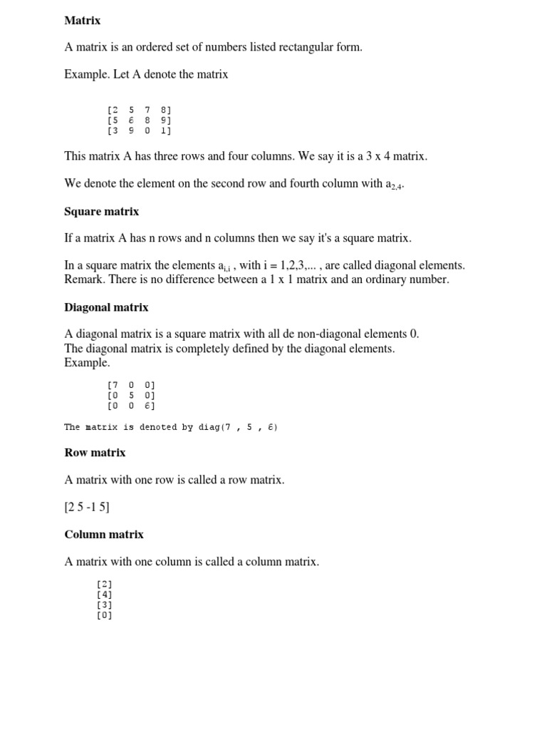 Matrix | PDF