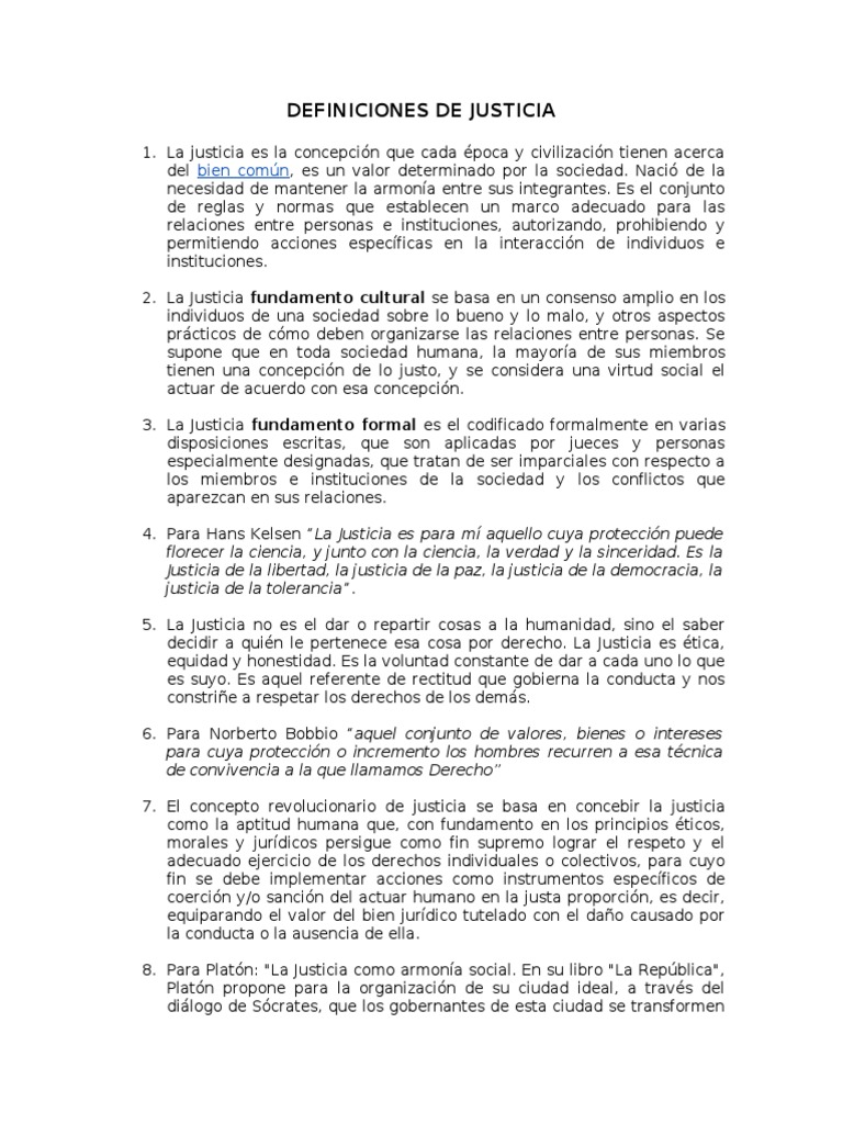 Definiciones y conceptos de justicia | PDF | Justicia | Crimen y violencia