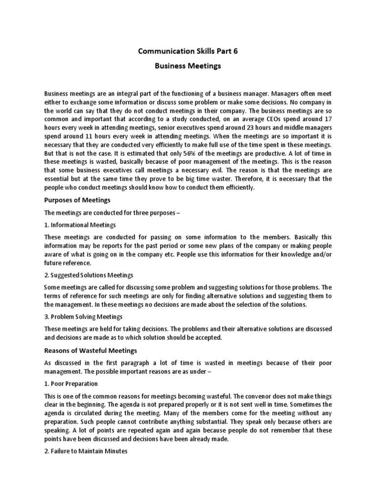 Effective Business Meeting Strategies | PDF | Consensus Decision Making ...