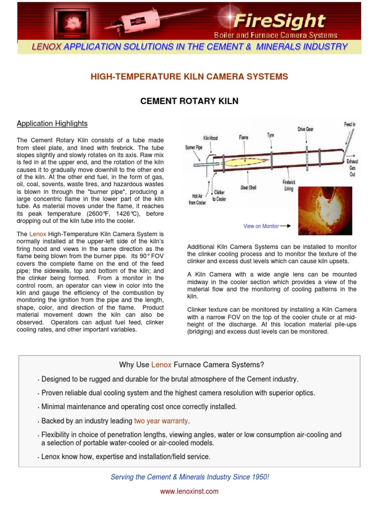 Cement Rotary Kiln Camera Systems | PDF | Industrial Processes | Chemistry