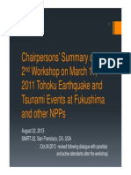 Chairpersons' Summary of The 2 Workshop On March 11, 2011 Tohoku Earthquake and Tsunami Events at Fukushima and Other Npps
