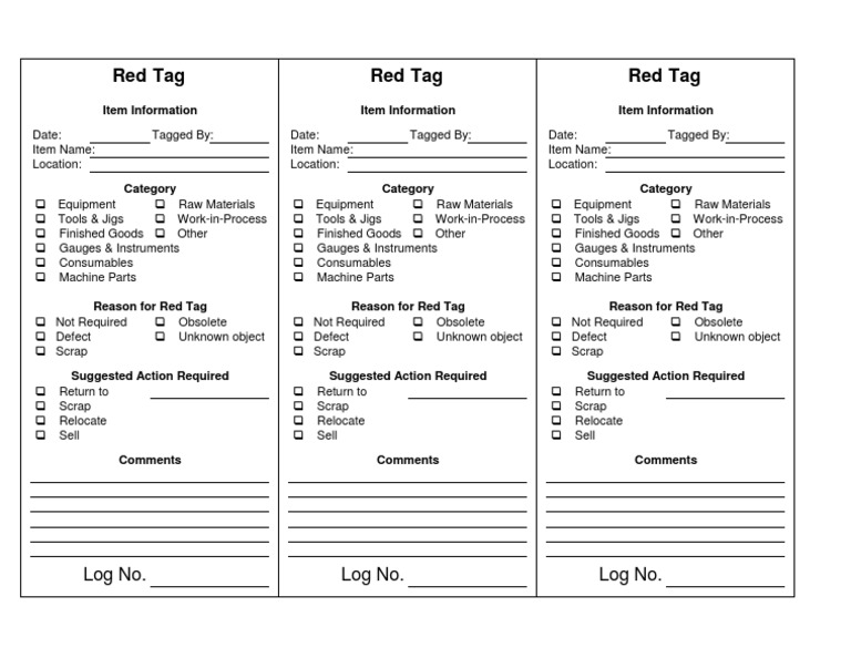 5S Red Tag Template AdaptiveBMS | PDF