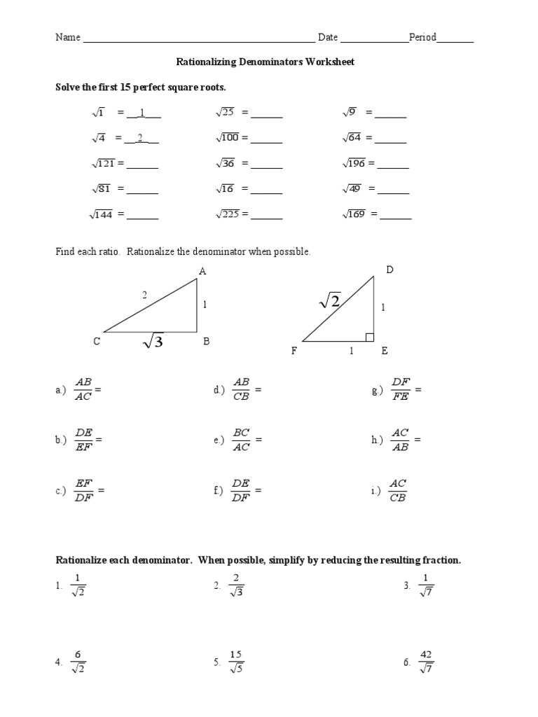 Rationalizing Denominators