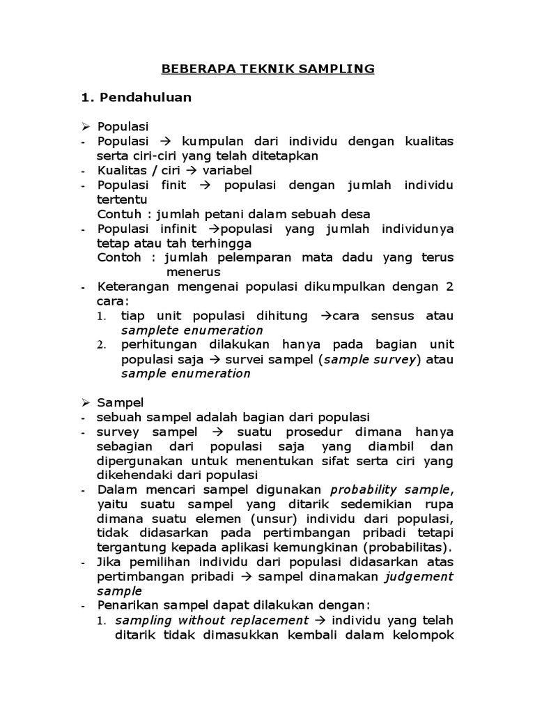 7 Beberapa Teknik Sampling | PDF