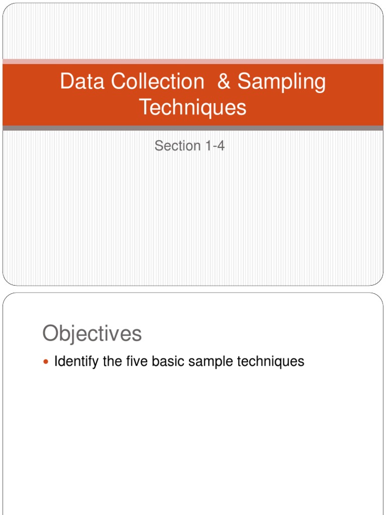 Data Collection and Sampling Techniques | PDF | Sampling (Statistics ...