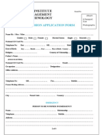 Admission Application Form