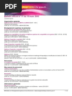 Bulletin Officiel 2010
