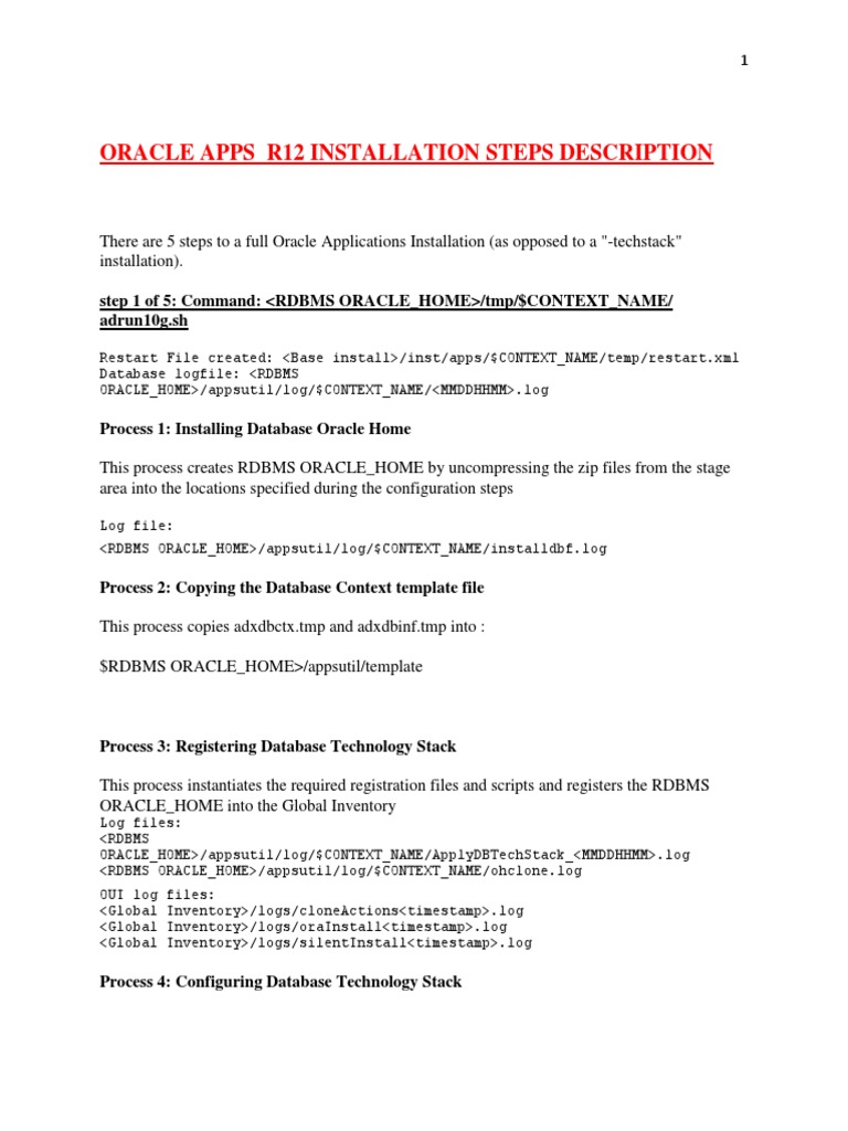 Oracle Apps r12 Installation Steps Description | PDF