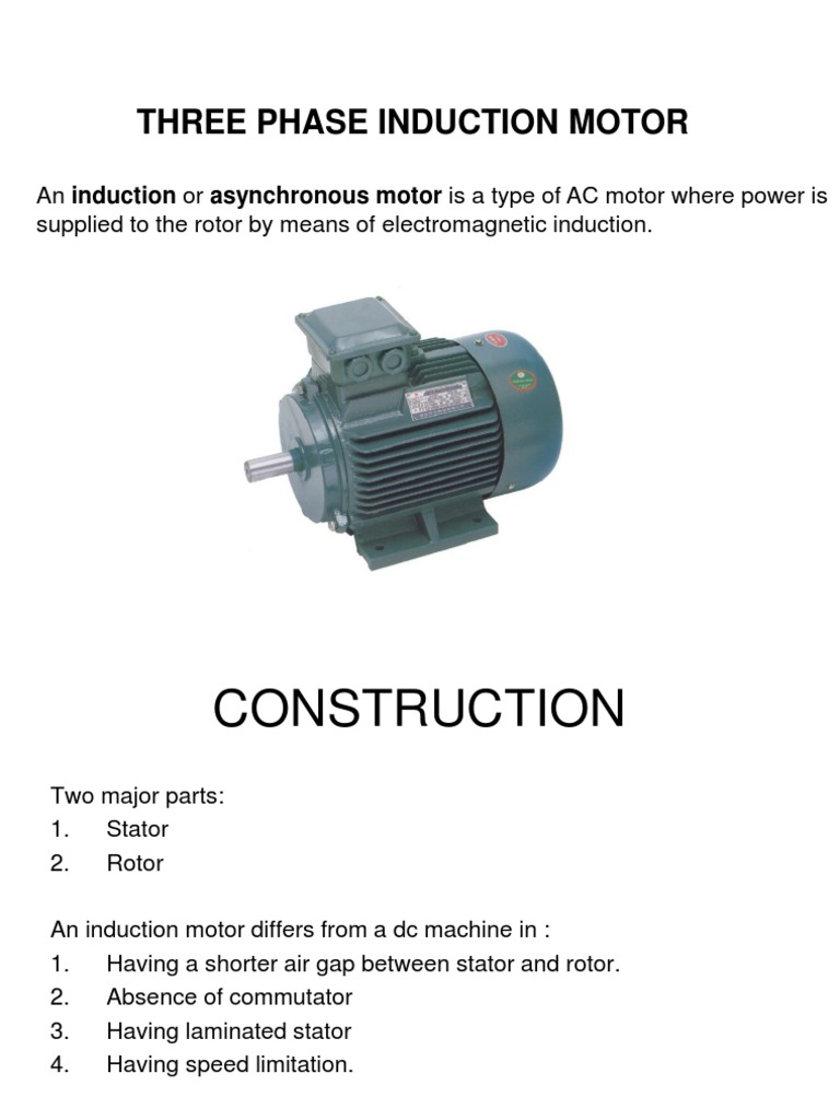 Induction Motor PDF Induction Electric Motor