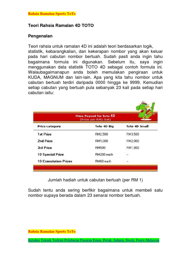 109439322 Teori Rahsia Ramalan Sports Toto 4d