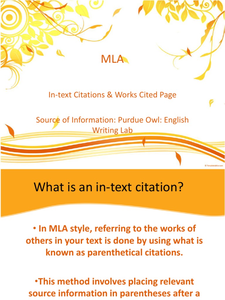 Mla Notes Powerpoint | PDF | Citation | Bracket