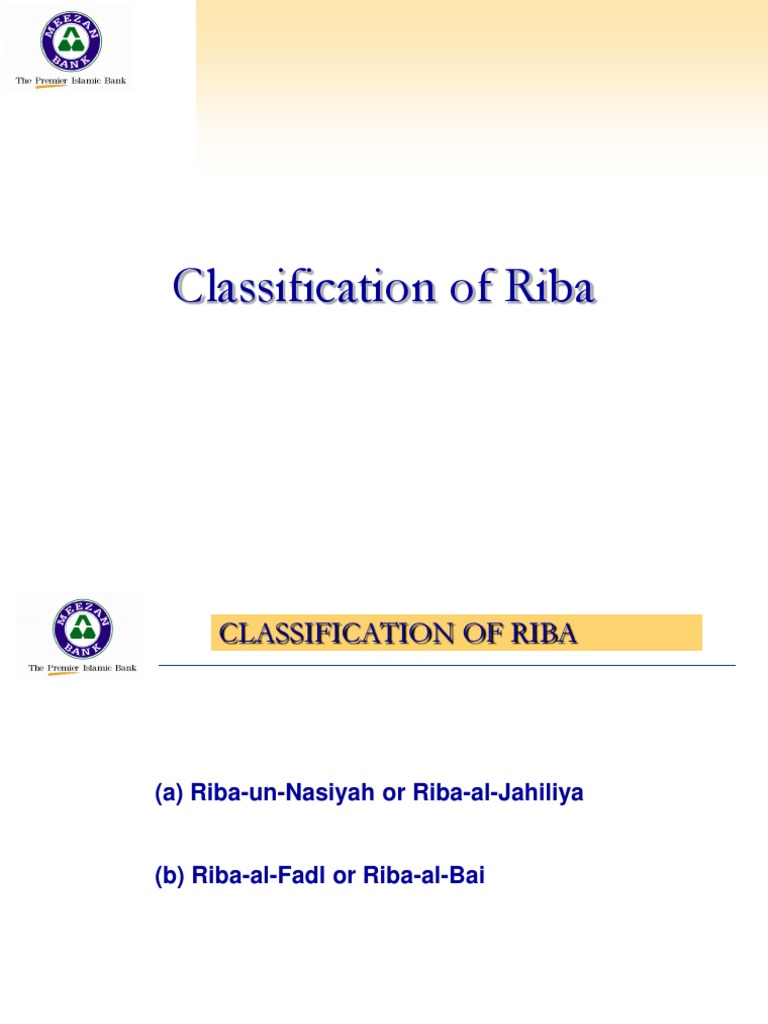 Types and Classification of Riba | PDF | Interest | Sharia