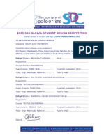 2009 SDC Global Student Design Competition: Overall Winner To Receive The SDC Colour Design Award 2009