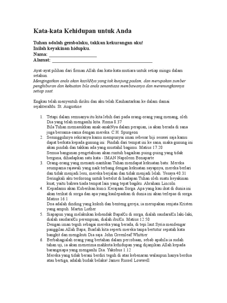 Kata mutiara alkitab Kata mutiara alkitab